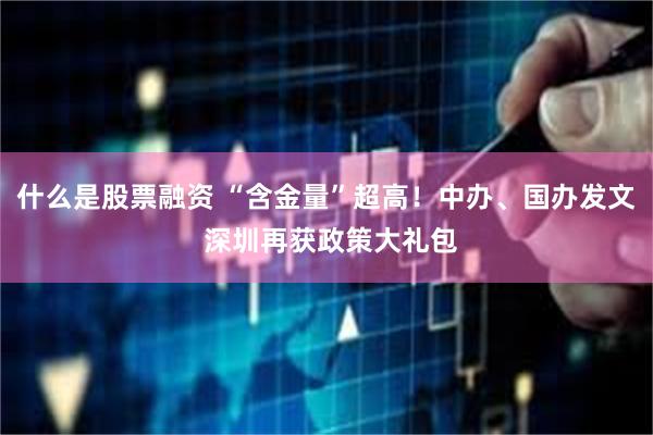 什么是股票融资 “含金量”超高！中办、国办发文 深圳再获政策大礼包